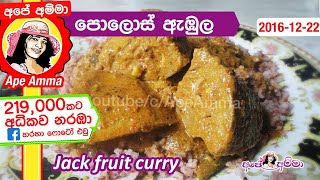 ✔ Authentic Sri Lankan Jack fruit curryPollos curryපොලොස් ඇඹුල Ape Ammas cooking [upl. by Ahseral66]