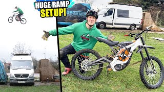 RIDING INSANE KICKER RAMP SETUP ON MY SURRON DIRT BIKE [upl. by Stormy319]