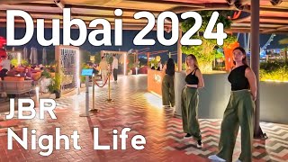 Dubai 4K Night Life JBR Jumeirah Beach Residence Walking Tour 🇦🇪 [upl. by Gilbertine]