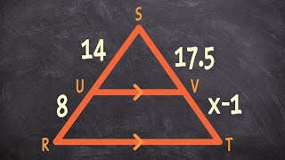 Using the proportion of parallel lines to determine the missing length of a triangle [upl. by Naus]