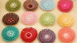 DIYEasy to make Card stock paper flowers tutorial by SaCrafters [upl. by Ahsrav]