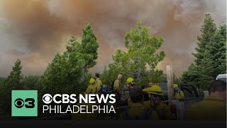 As fires spread in California New Jersey firefighters answer the call to help [upl. by Newmark]