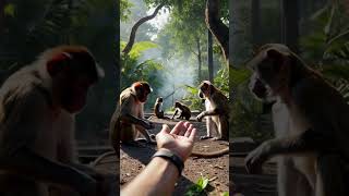 Part 22 Photographer tries to approach small monkeys in the forest [upl. by Kazim]