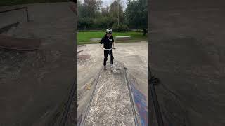 Whip and 5050 👆 lukegreen spanner skatepark scootering [upl. by Mohorva]