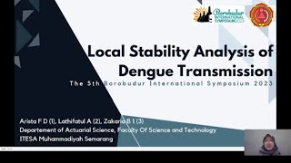 International Conference Local Stability Analysis Dengue Transmission by Arista Fitri Diana [upl. by Anilasor]