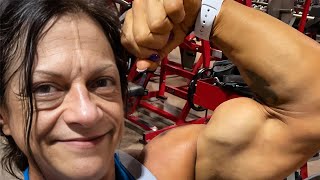 Super amp Double Biceps Gina Cavaliero Female Bodybuilder  fbb warriors [upl. by Leuqram]