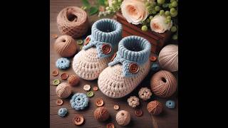 क्रोशिया बेबी शावर विचार Crochet Baby Boy Booties crochet babyboy howto viral hobby handmade [upl. by Concha]