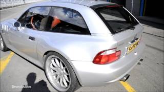 BMW Z3m Coupe Hartge 50 V8 Startup loud revs powerslide and on track [upl. by Toback740]