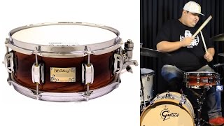 Caixa Odery Eyedentity Bubinga Exotic Sapele 12x5quot snare sound check [upl. by Anial]