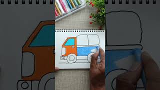 How to draw a truck  EASY step by step for kids beginners lorry shorts viral viralshorts [upl. by Ainoek]