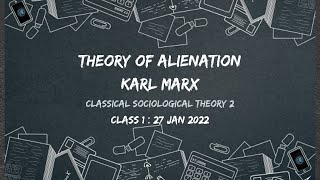 Theory of Alienation by Karl Marx  Shirin Sultana Mam Class 1 7th Semester 27 Jan 2022 [upl. by Annovaj]