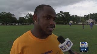 Captain Munnerlyn holds youth football camp [upl. by Ordisy588]