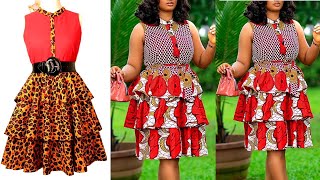 How to Sew a tiered layered dress with neck collar  Easy sewing tutorial How to sew a dress [upl. by Idoc255]