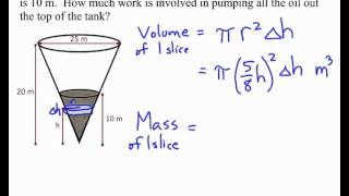 Calc 2 Work pump oil from inverted cone [upl. by Mcmullan]