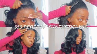 50 PERFECT SYNTHETIC  Latisha Sensationnel What Lace Cloud 9 Wig EBONYLINE [upl. by Nee171]