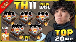 TOP 20 BEST TH11 CWL BASE LINK 2024  TH11 WAR BASE LINK 2024  TH11 ANTI 2 STAR CLASH OF CLANS [upl. by Ymaj383]