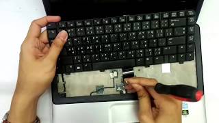 How to Replace Keyboard on Compaq Presario CQ40 [upl. by Nyrac344]