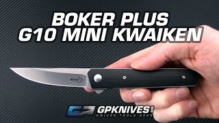 Boker Plus Black G10 Mini Kwaiken Flipper Overview [upl. by Airekat]