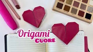 SEGNALIBRO ORIGAMI CUORE TUTORIAL [upl. by Eyllek324]