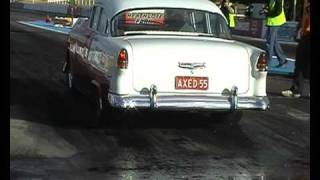 Axed 55 Heathcote Drags  55 Chev 383 SBC Nostalgia Meet 160509 [upl. by Yzzik]