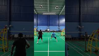 backhand defense and smash badminton shorts badmintonlovers [upl. by Cairns]