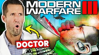 ER Doctor REACTS to Call of Duty Modern Warfare 3 COD MW3 Finishing Moves [upl. by Litman]