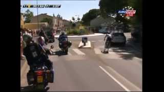 MARK CAVENDISH LEAP AFTER CRASH  100th TDF 2013 Stage 6 4Jul13 [upl. by Terryn244]