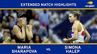 Maria Sharapova vs Simona Halep  US Open 2017 R1 [upl. by Yngad]