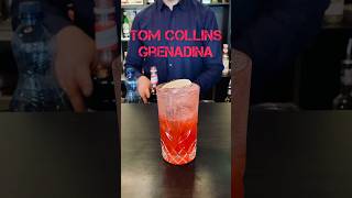 Tom Collins Grenadina 🌿💦 bartender cocktail drink [upl. by Sokairyk]