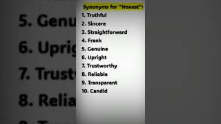 Synonyms for Honest Honest synonyms [upl. by Karyl]