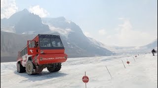 COLUMBIA ICEFIELD Glacier Adventure Tour in Jasper Alberta Canada Athabasca Glacier [upl. by Airpal]