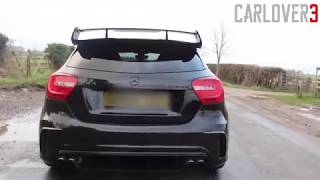 AKRAPOVIC EXHAUST MERCEDES A45 AMG START UP REVS amp LAUNCH [upl. by Perceval83]