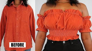 How to Sew A Milkmaid Top  NO PATTERN REQUIRED [upl. by Atorod]