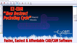 New Destruct Pocketing cycle in EZEDM avoids rapids and returns to the start point  EZCAM [upl. by Yenor630]