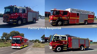 Fourth Alarm Factory Fire  Campbellfield  FRV Responding amp On Scene [upl. by Emera]