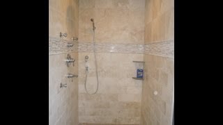 Travertine tile master bathroom [upl. by Laven683]