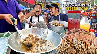 Filipino Street Food  SEBO CHICHARON in Divisoria Market Binondo Manila HD [upl. by Ellehsat981]