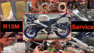 Yamaha R15M 6th Major Home Service  DIY Engine Oil Throttle Body Chain Care amp More [upl. by Liscomb495]