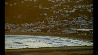 Lyall Bay Wellington Airport Brooklyn wind turbine Lyall Bay Surf Cam Live [upl. by Moskow]