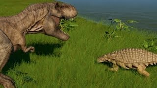 Nodosaurus vs TRex Indominus Rex Indoraptor Spinosaurus amp Giganotosaurus 1080p 60FPS [upl. by Isawk540]