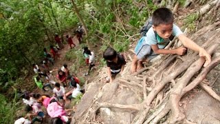 Zamboanga del Norte students trek dangerous mountain trail to school  KMJS [upl. by Amorita]