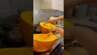 Making pumpkinsoup homecook simplecooking autumnvlog fall pumpkin canada cooking [upl. by Niatirb318]