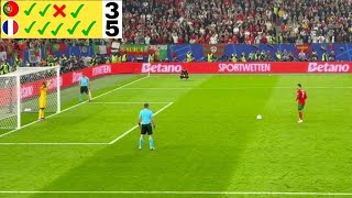 Portugal vs France 35 Full PenaltyShootout EURO 2024 QuarterFinal [upl. by Nauqaj691]