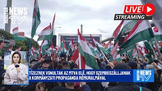 EXKLUZÍV Tízezrek vonultak az MTVA elé hogy szembeszálljanak a kormányzati propaganda rémuralmával [upl. by Anoo]