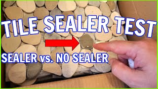 Tile SEALER Test 💧 Sealed Pebble Tile vs Not Sealed  Sealing Natural Stone Tile On Shower Floor [upl. by Ymmot170]