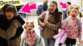 SURPRISE HOLIDAY DESTINATION REVEAL AT THE AIRPORT NEW YORK DAY 1 [upl. by Clim]