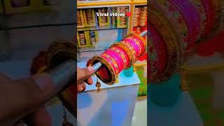 Dulhan set bangles pink colour 🩷churiyan lahthi beatufilbangles redbangles love song bangles [upl. by Lehcin147]