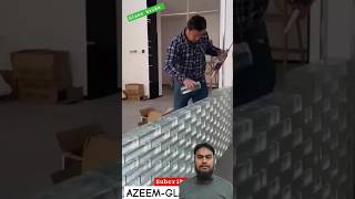 Glass Brick Wall Installation  Stylish amp Modern Design Guide shorts Viralvideo [upl. by Cochard]