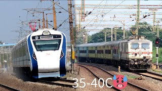 Hot afternoon trains from Chennai central 🥵 Mumbai West coast express Vande Bharat amp more [upl. by Aneev]