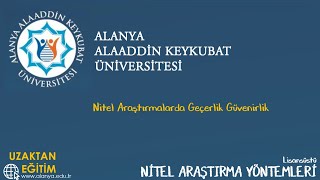 Nitel Araştırmalarda Geçerlik Güvenirlik [upl. by Aneloaup]